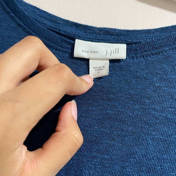 J.Jill Love Linen Dark Blue Tee Sz Small - Picture 4 of 4